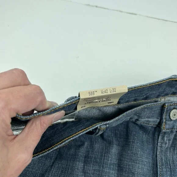 Y2K Levi's 569 Jeans Denim Pants Loose Straight Size 42x32 Dark Wash NWT Baggy - Picture 16 of 16